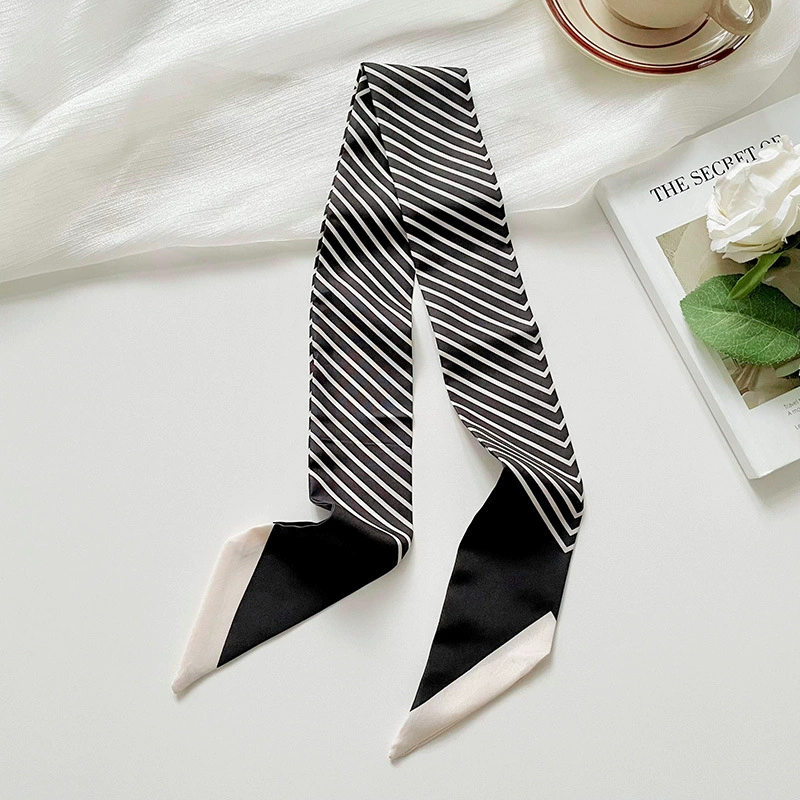 Black Stripe Twilly Scarf view 7