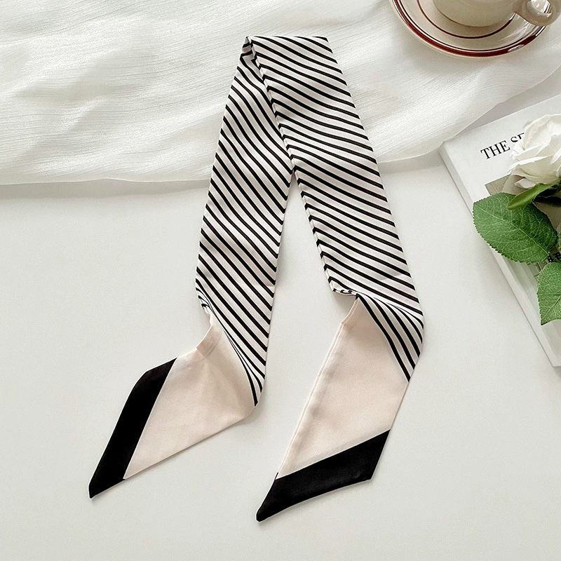 Black Stripe Twilly Scarf view 12