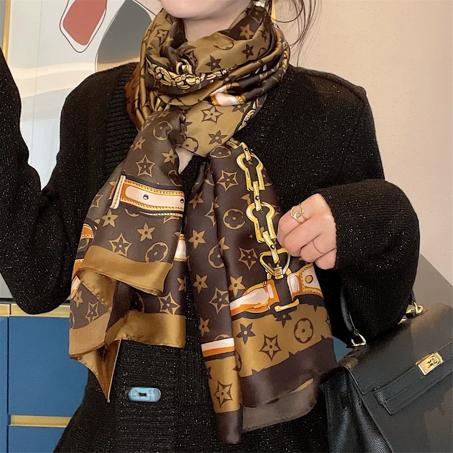 Four Leaf Clover Satin Scarf for Women