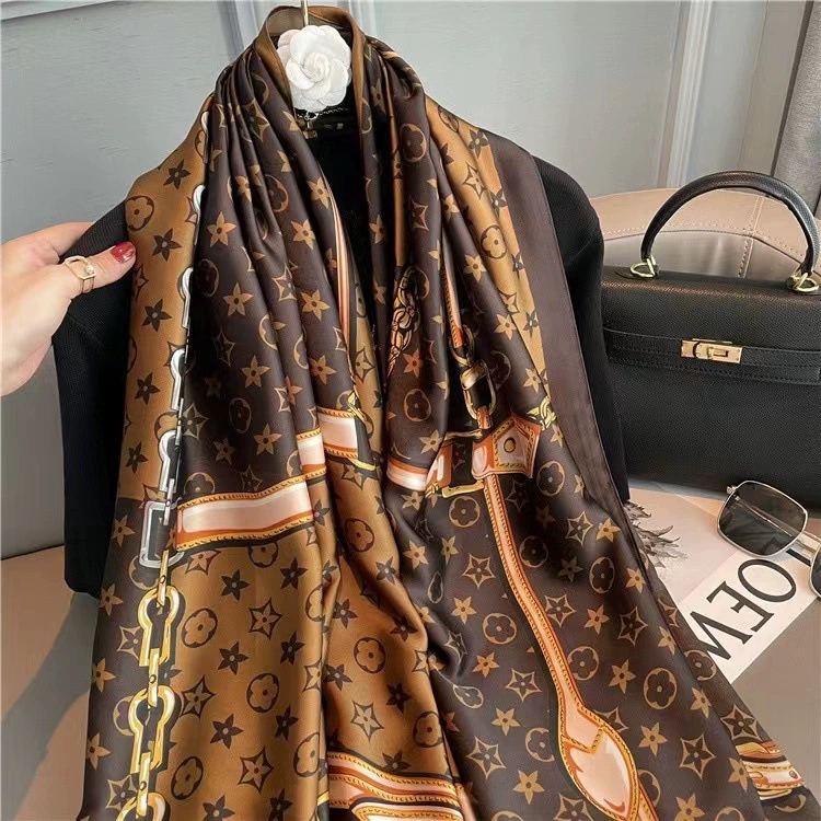 Four Leaf Clover Satin Scarf for Women view 6