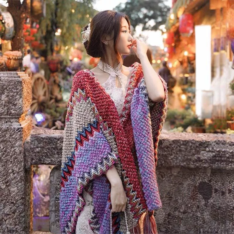 Ethnic Style Large Wrap for Travel view 7