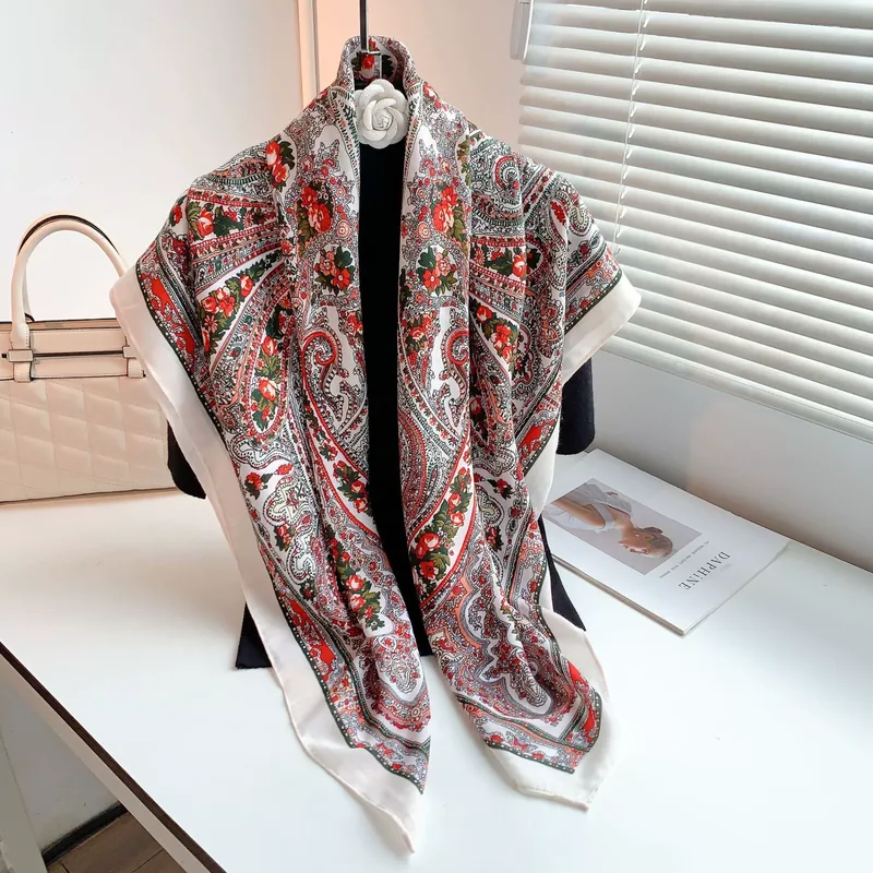 Printed Velvet Square Scarf