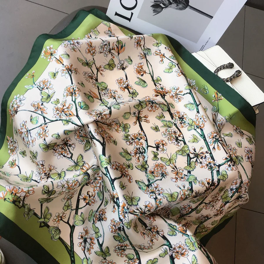 100% Mulberry Silk Square Scarf 70cm