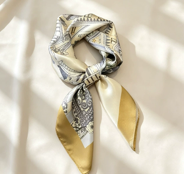 100% Mulberry Silk Square Scarf 70cm view 9