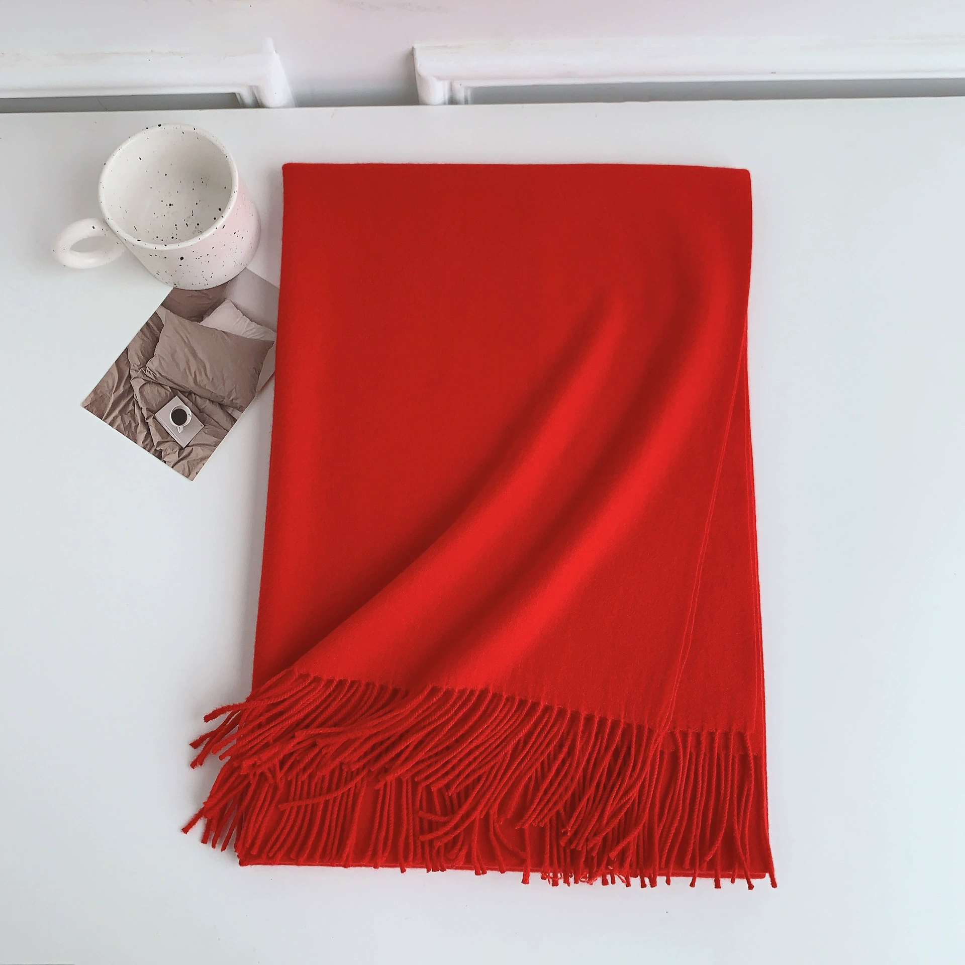 Solid Faux Cashmere Scarf view 6