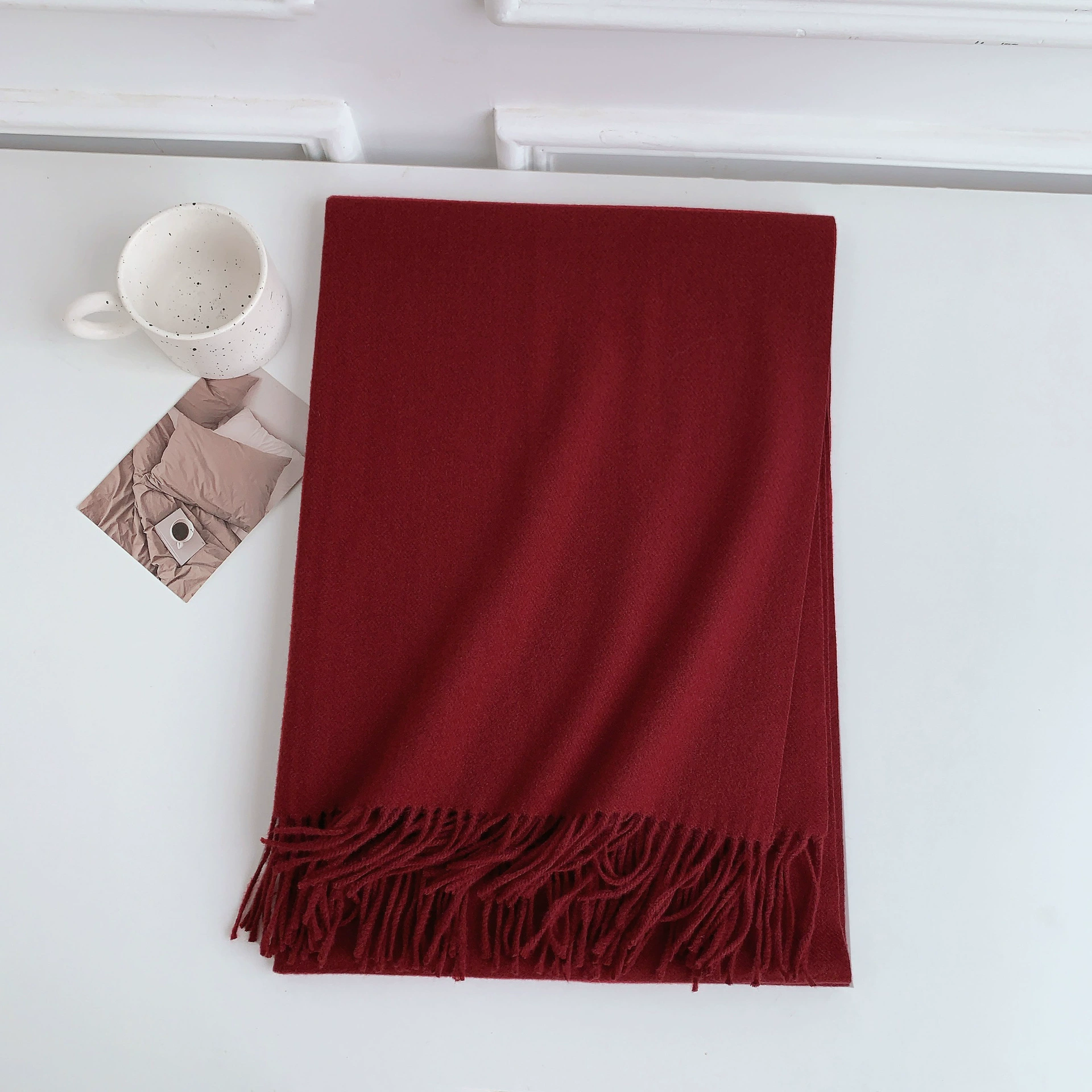 Solid Faux Cashmere Scarf view 7