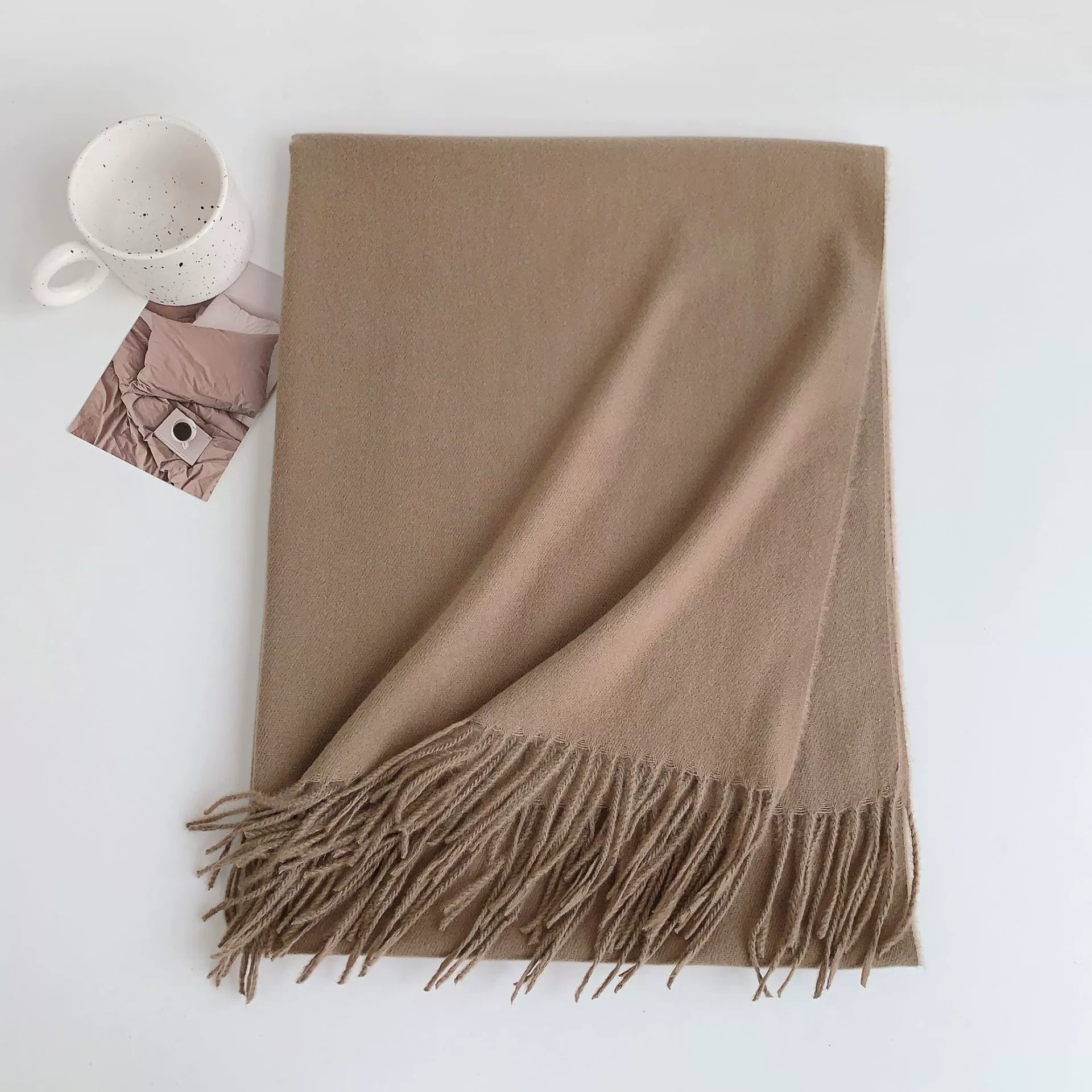 Solid Faux Cashmere Scarf view 8