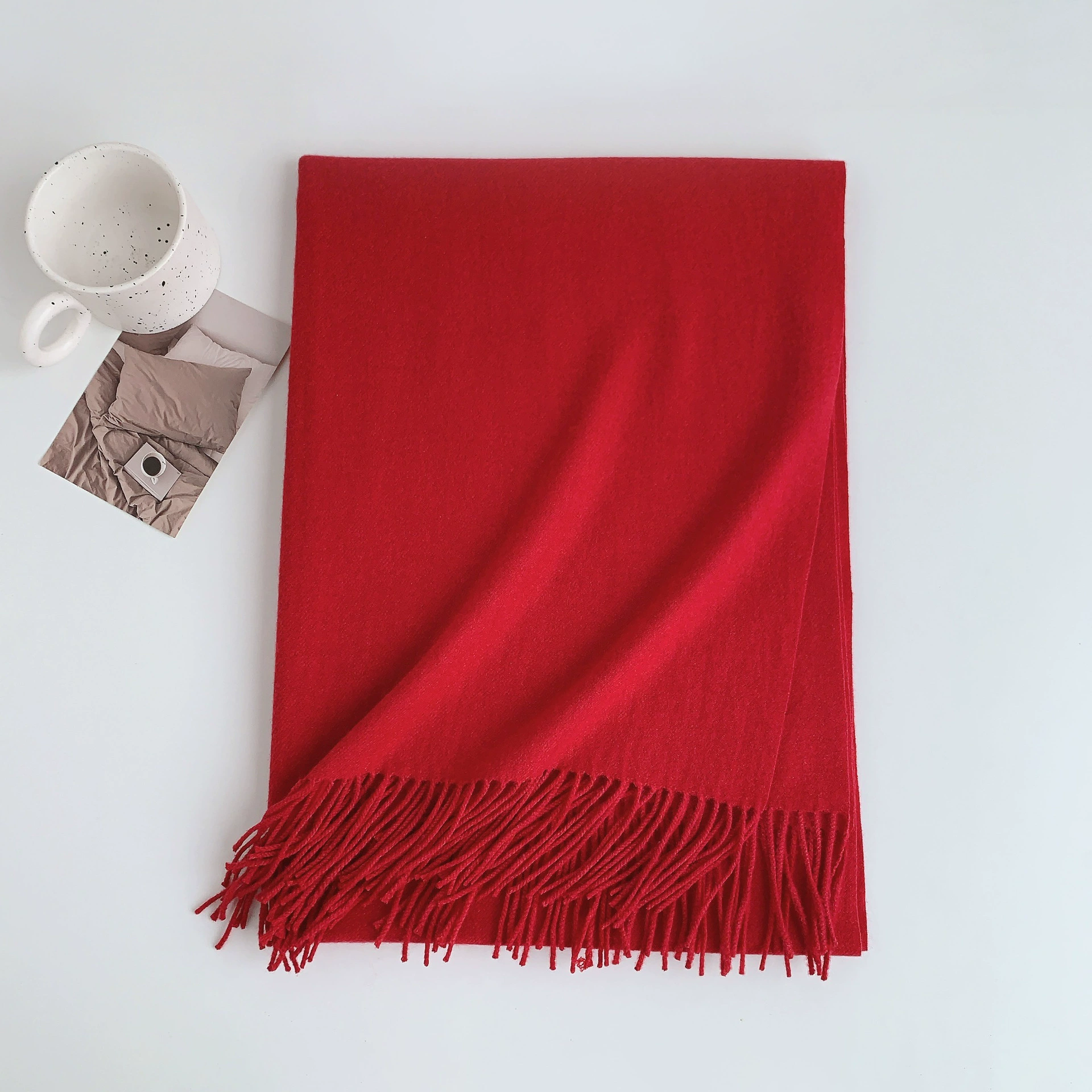 Solid Faux Cashmere Scarf view 9