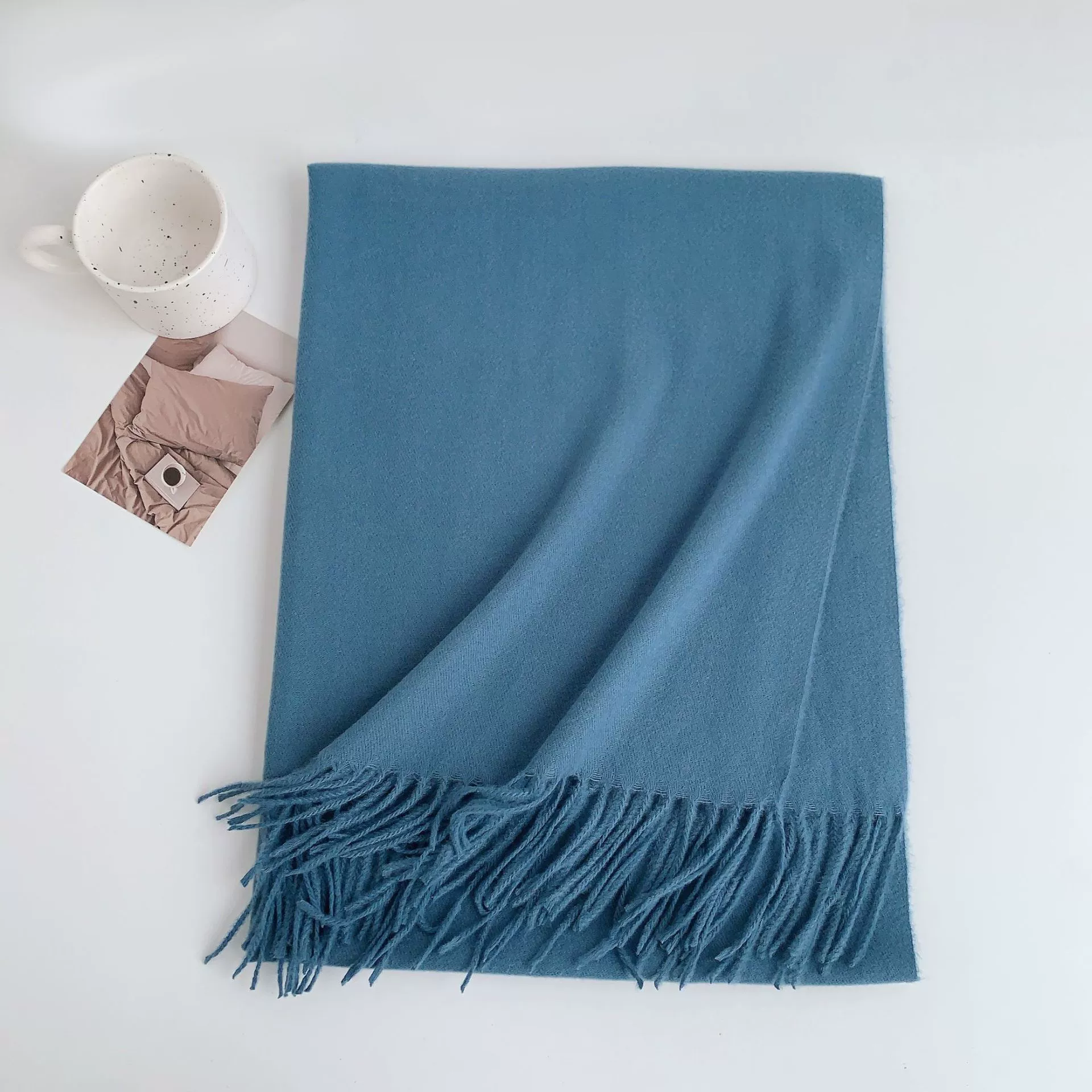 Solid Faux Cashmere Scarf view 10
