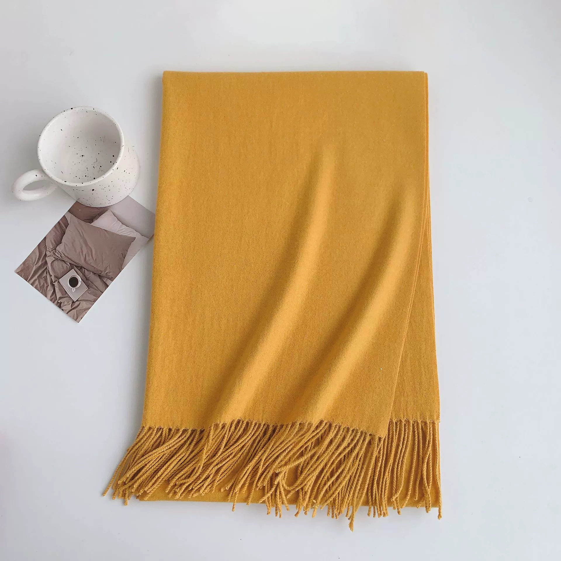 Solid Faux Cashmere Scarf view 11