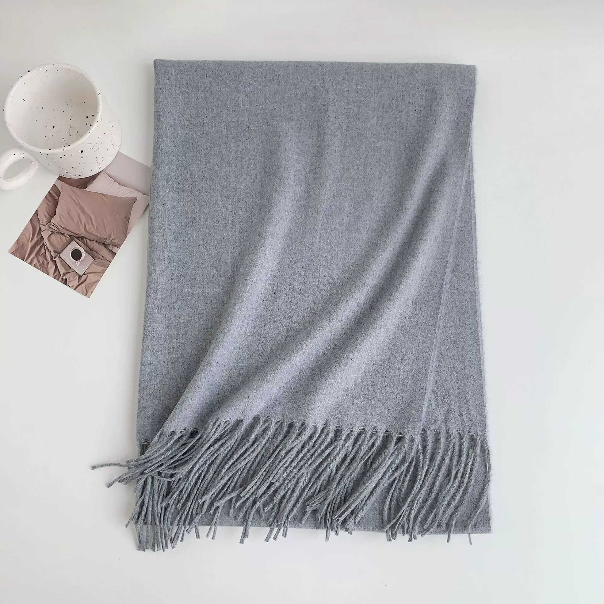 Solid Faux Cashmere Scarf view 12