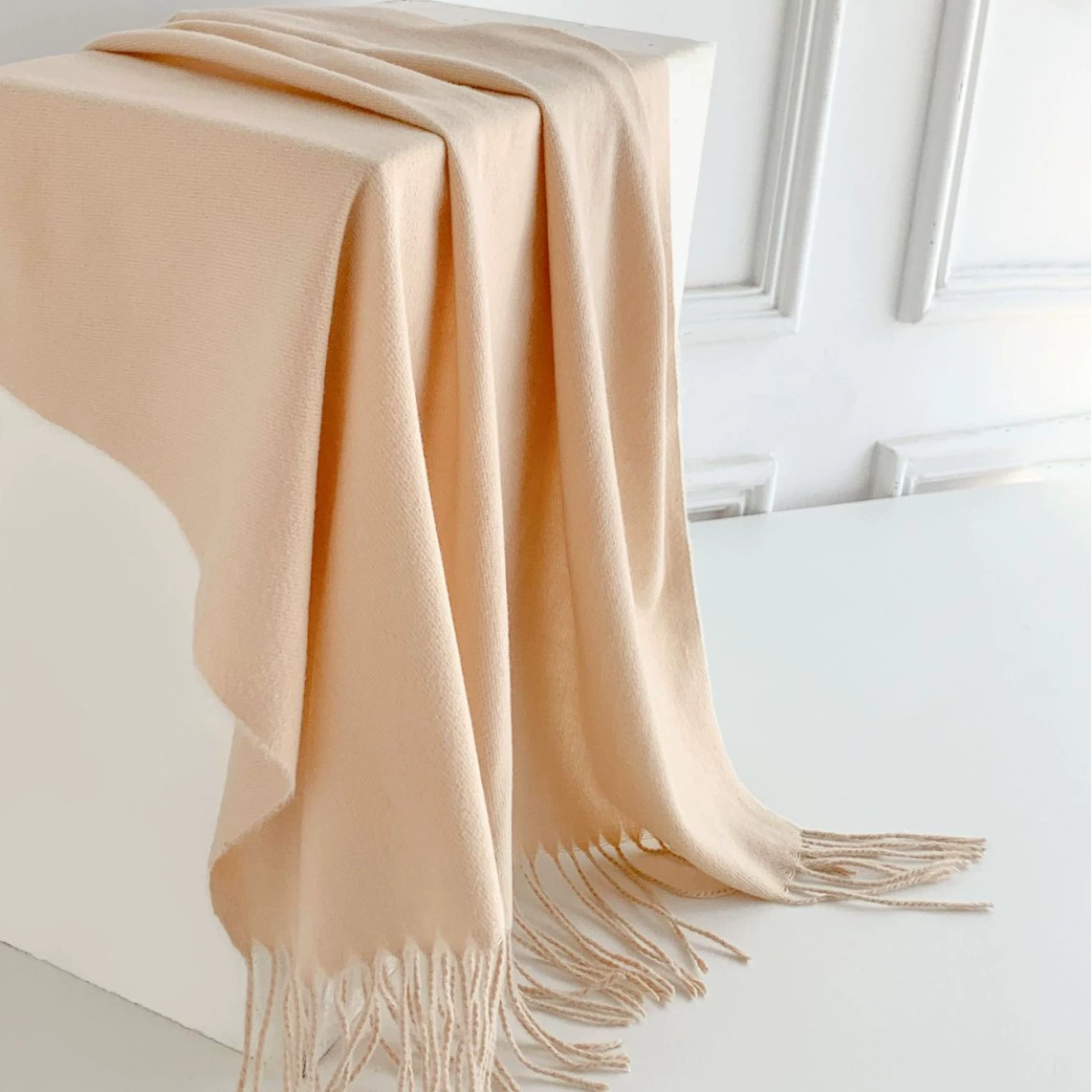 Faux Cashmere Fringe Scarf view 2