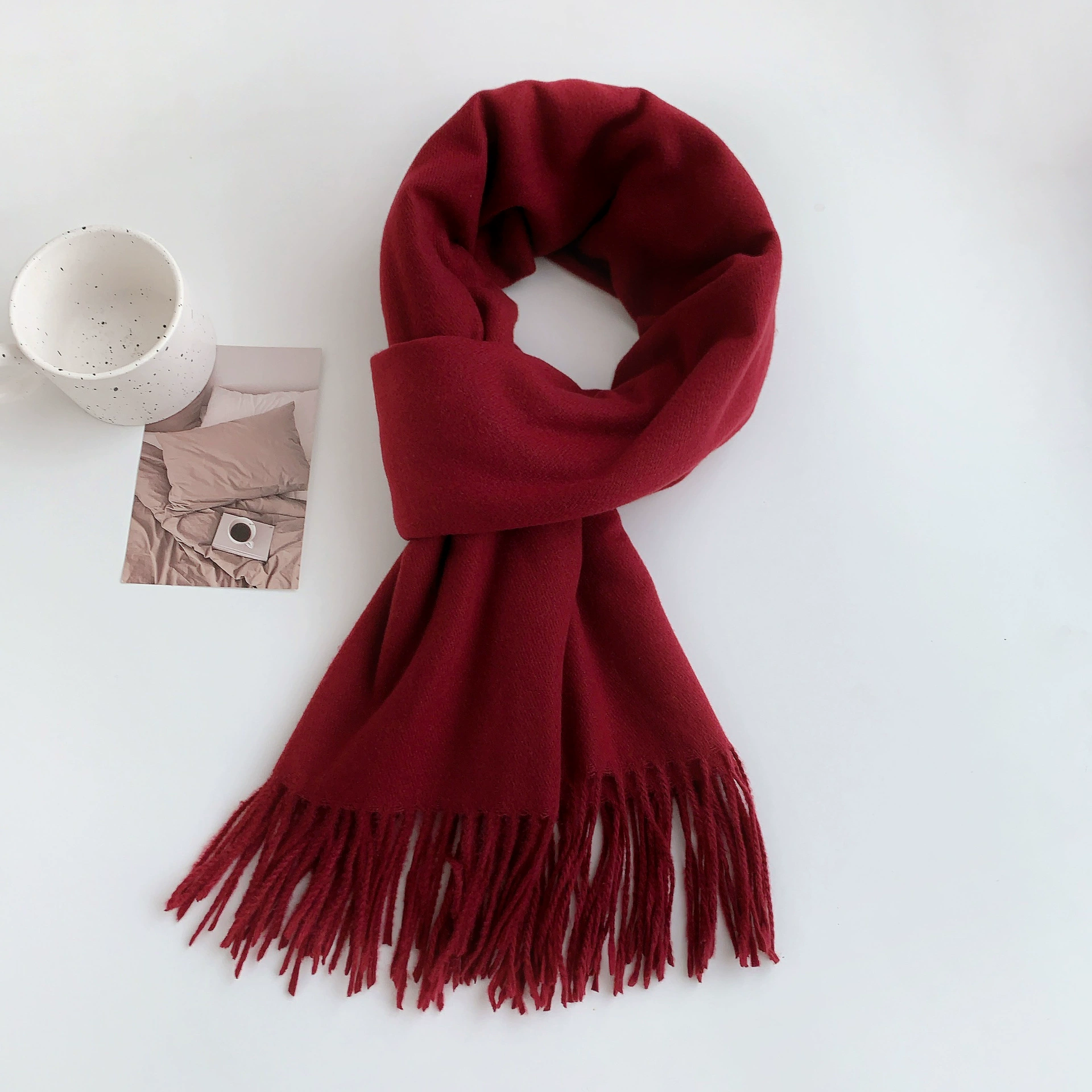 Faux Cashmere Fringe Scarf view 6