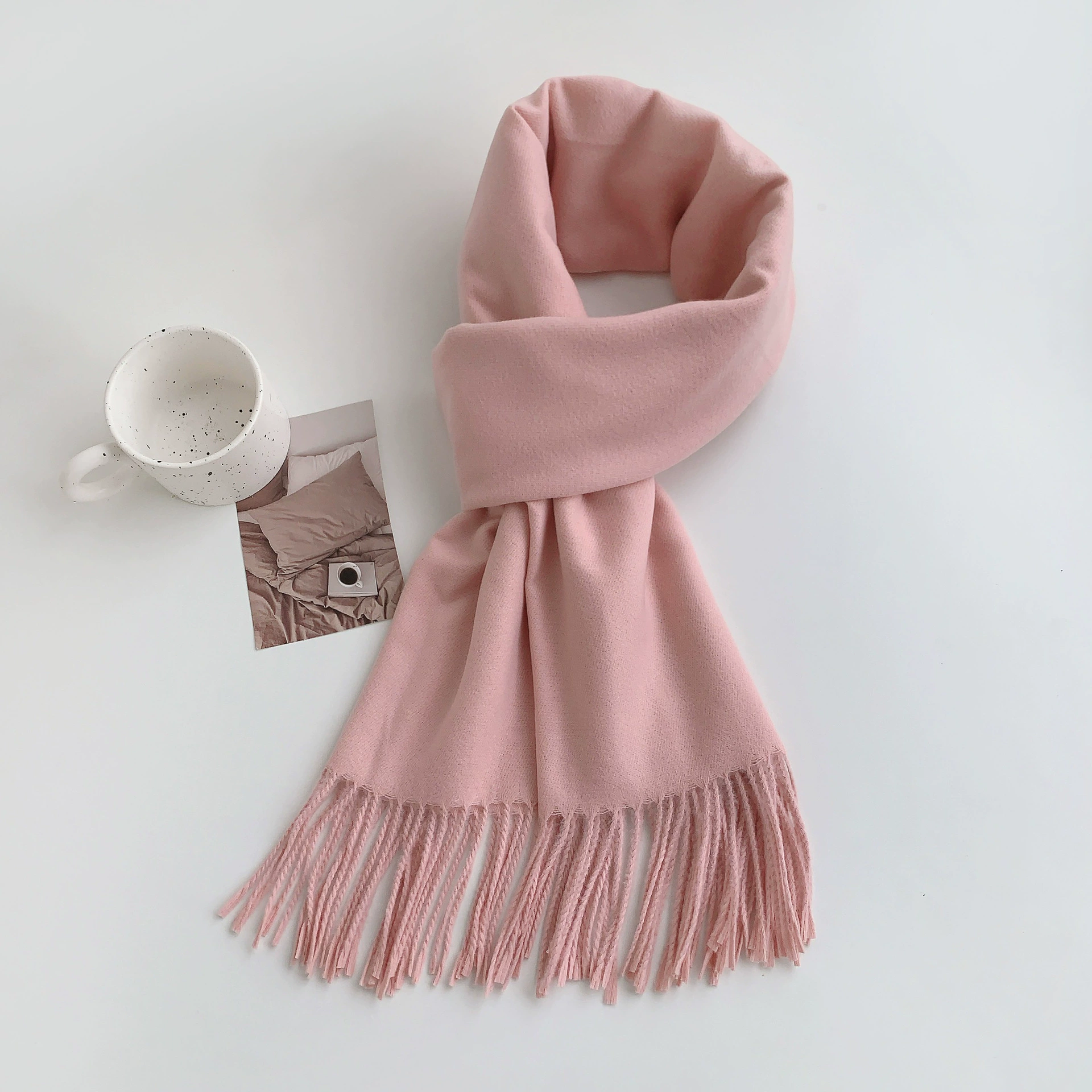 Faux Cashmere Fringe Scarf view 11