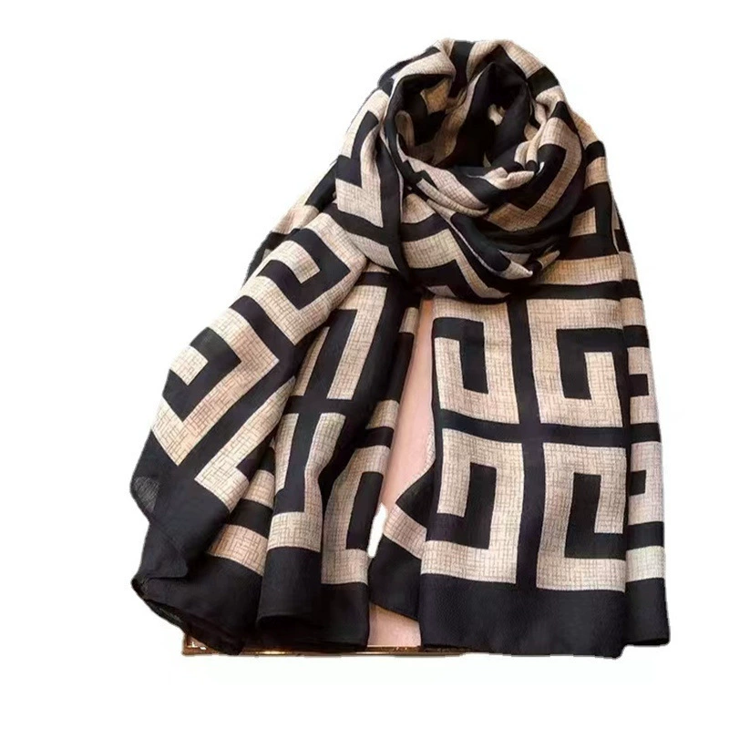 Printed Cotton Linen Scarf for All Seasons view 5
