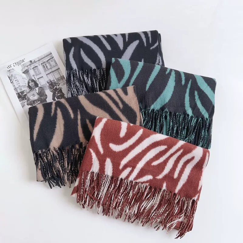 Striped Faux Cashmere Scarf