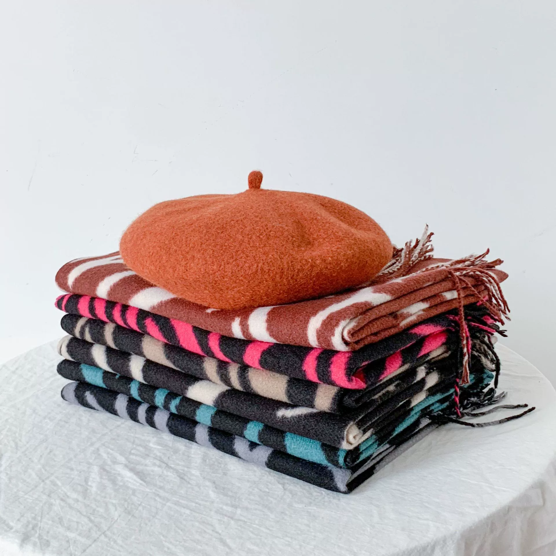 Striped Faux Cashmere Scarf view 2