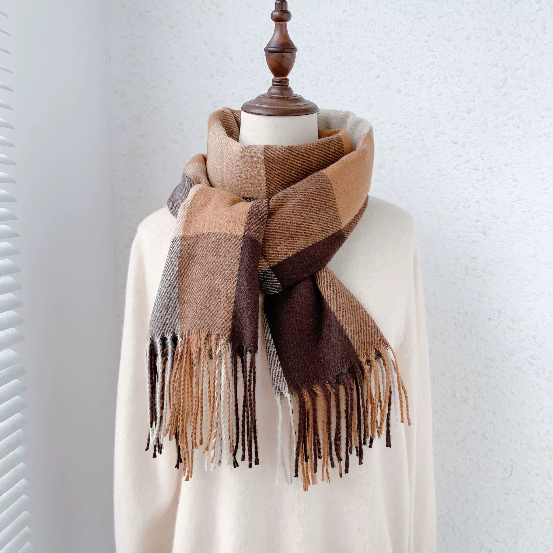 Plaid Faux Cashmere Scarf view 2