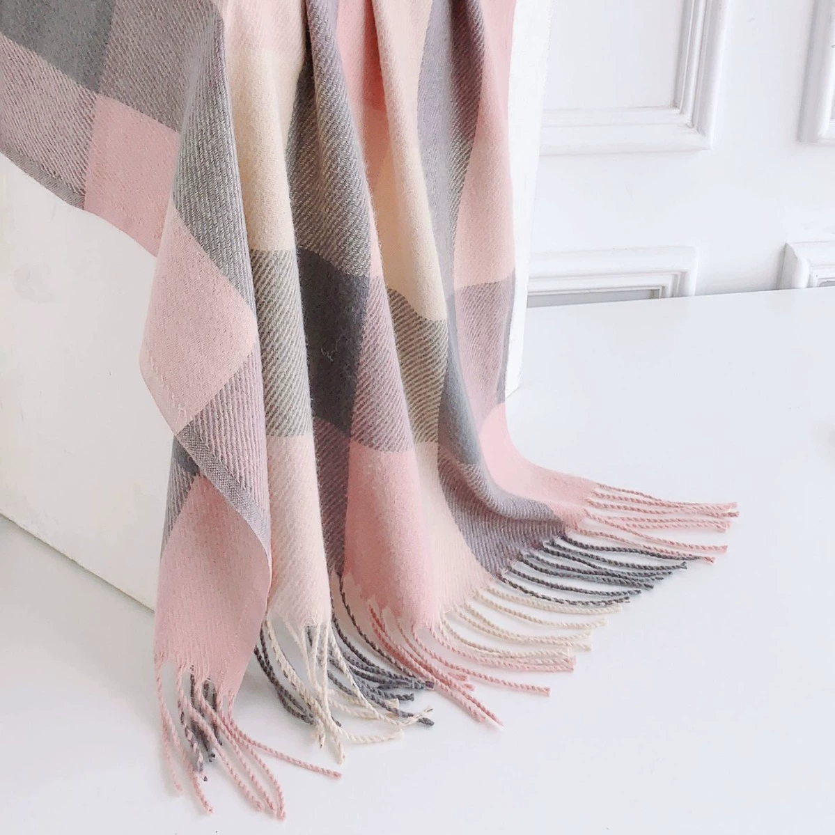 Plaid Faux Cashmere Scarf view 3
