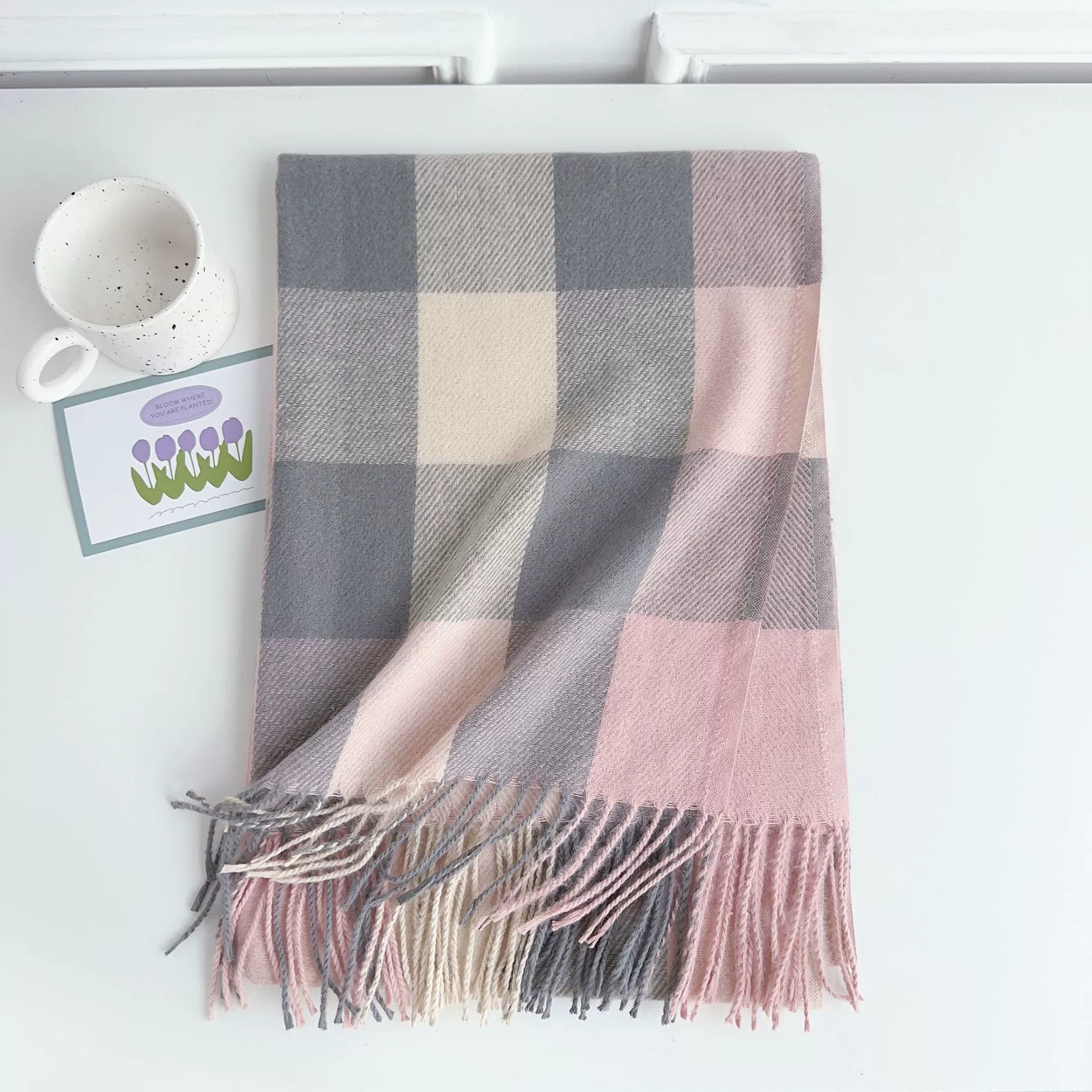 Plaid Faux Cashmere Scarf view 7