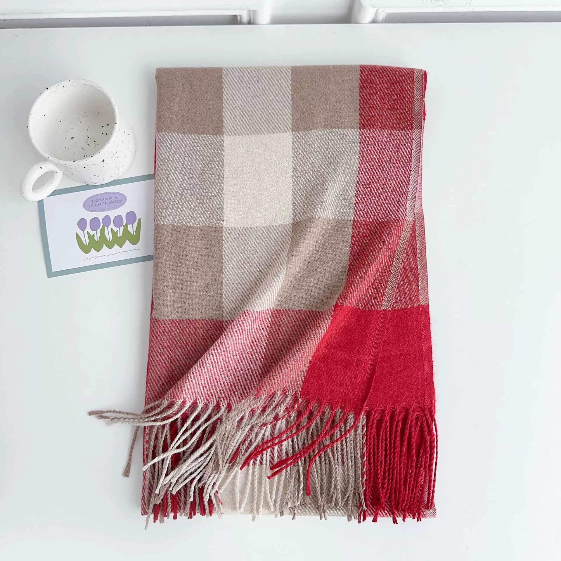 Plaid Faux Cashmere Scarf view 8