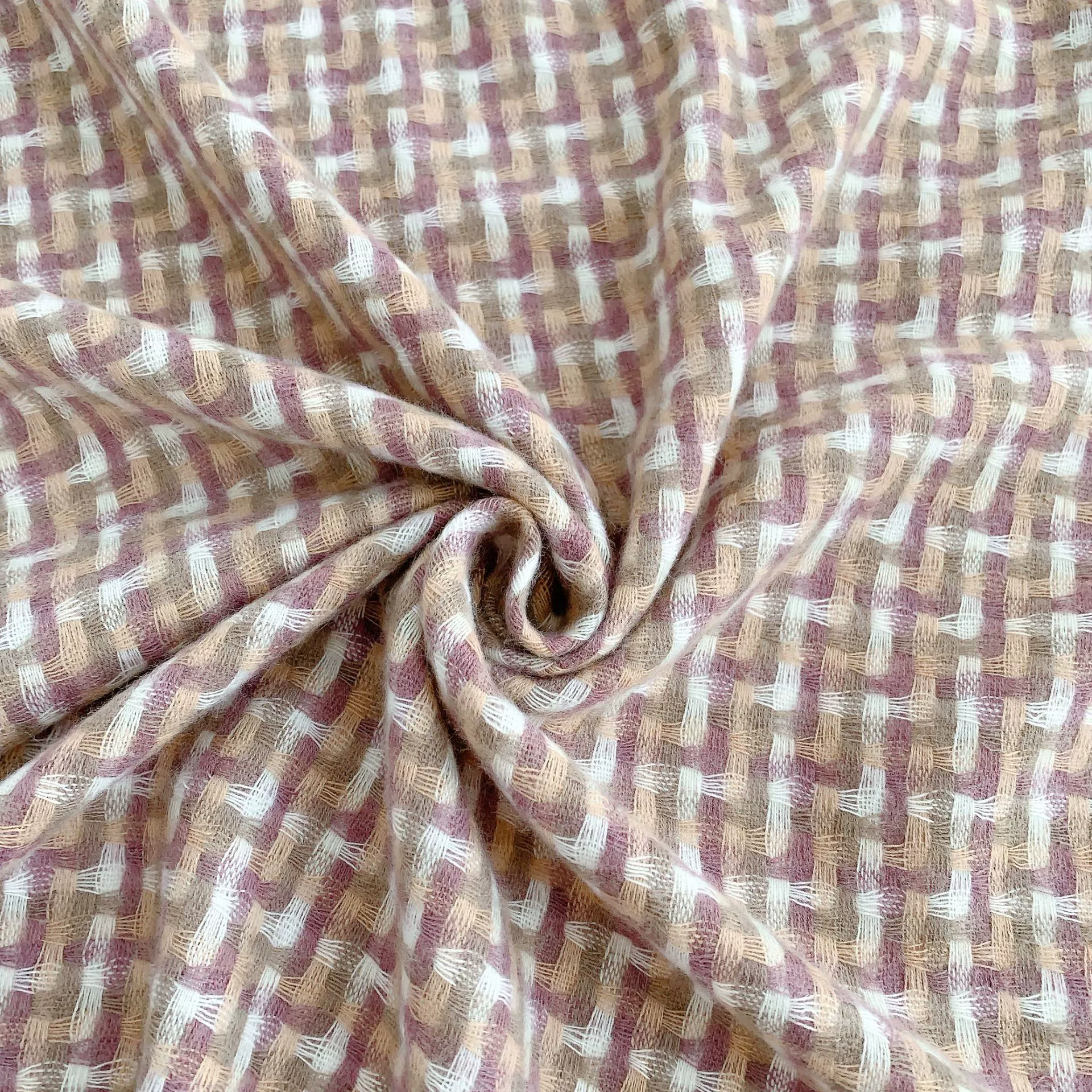 Fleece Plaid Fringe Scarf view 4