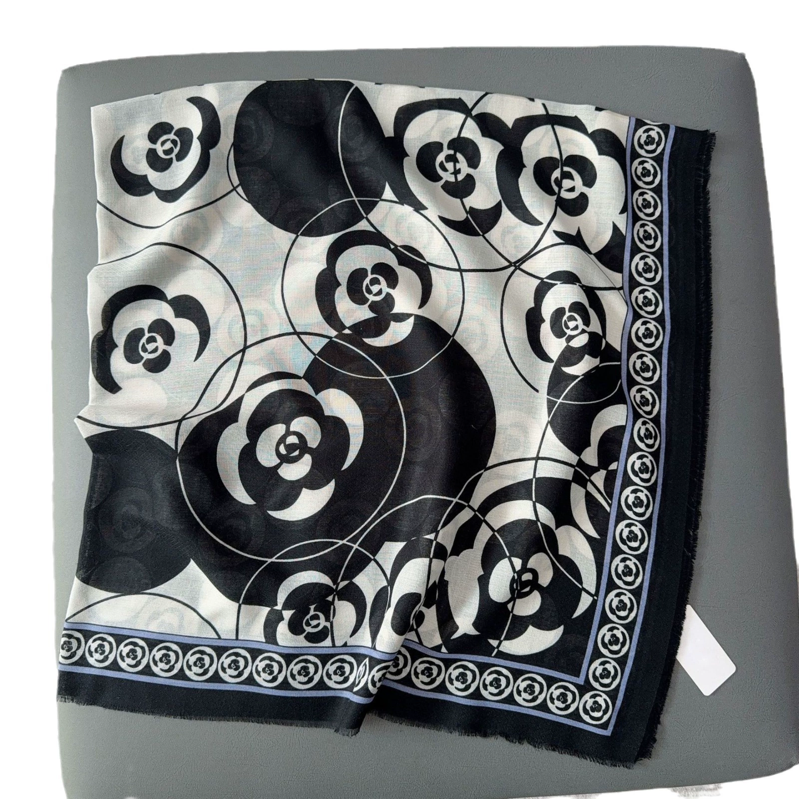 Polyester Floral Square Scarf Shawl view 5