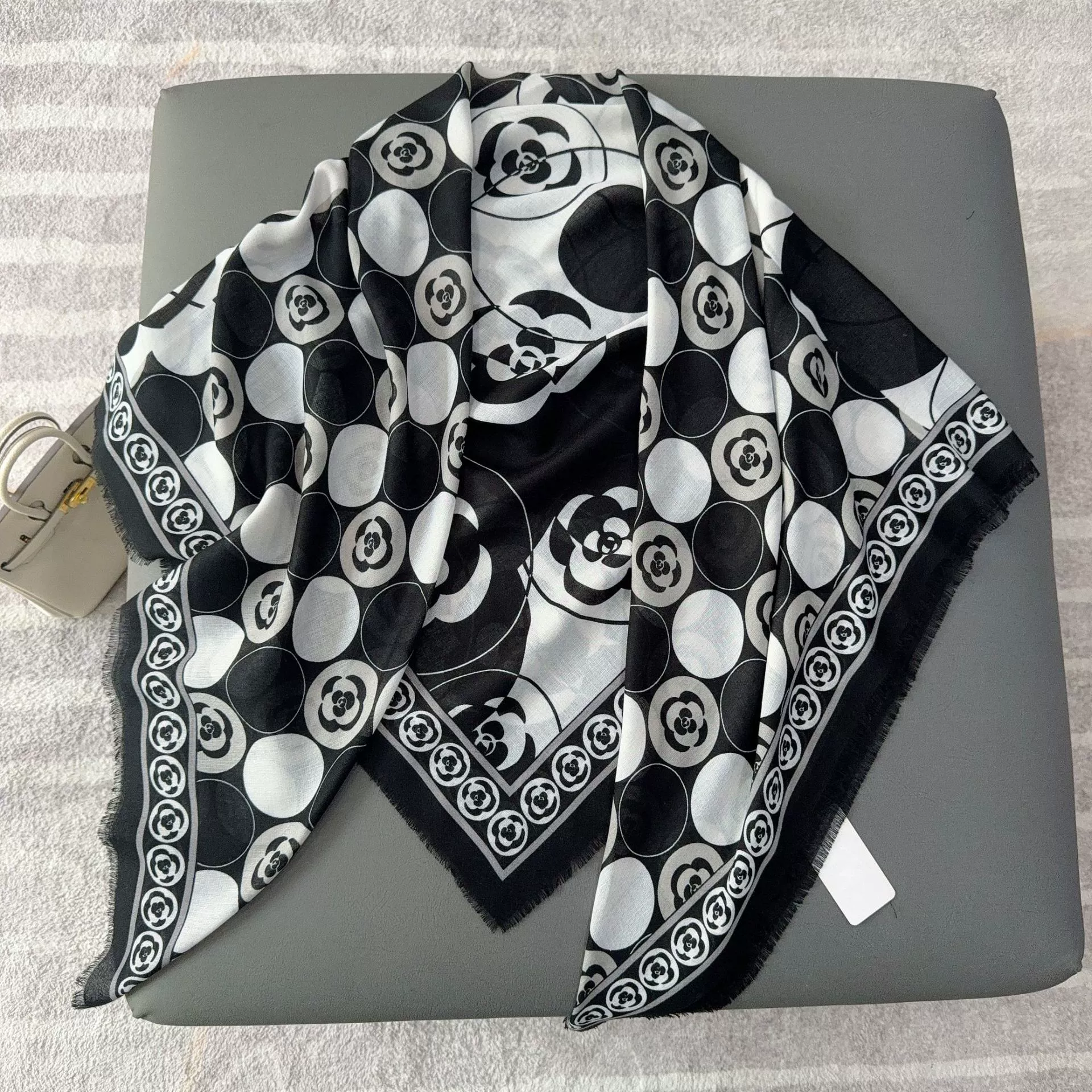 Polyester Floral Square Scarf Shawl view 6