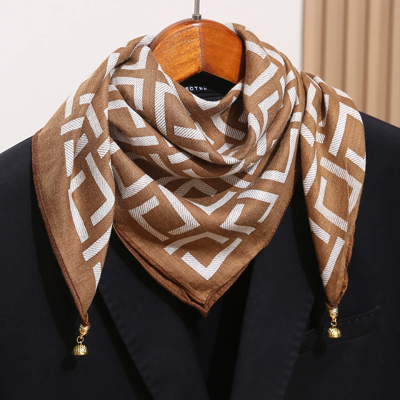 Magnetic Buckle Scarf with Gold Balls view 2
