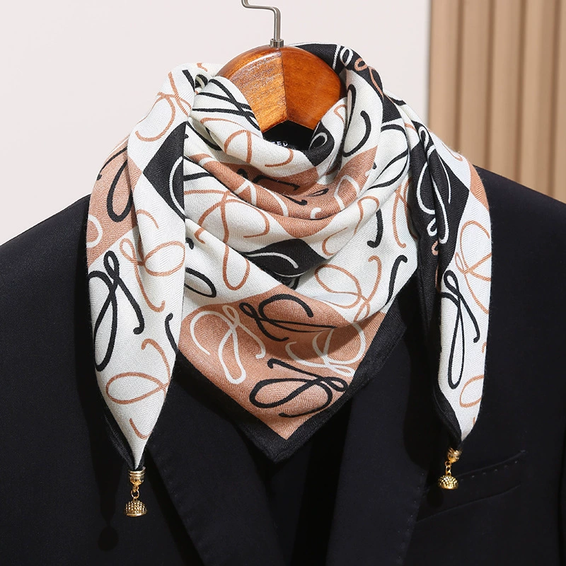 Magnetic Buckle Scarf with Gold Balls view 4