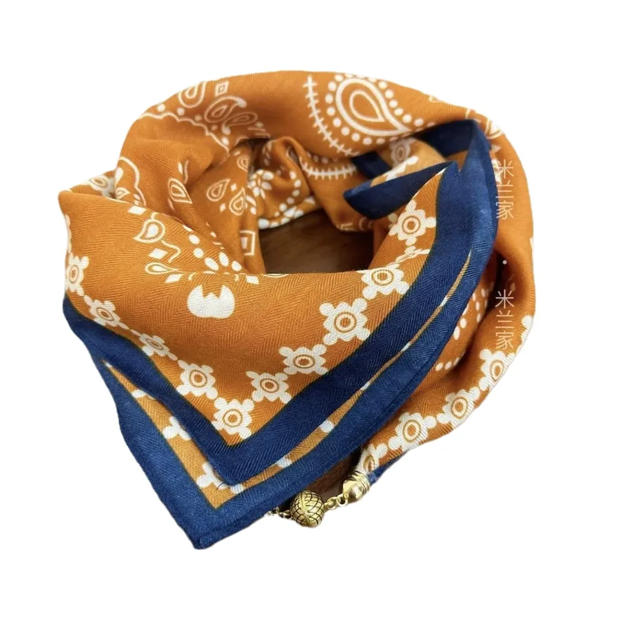 Magnetic Buckle Scarf with Gold Balls view 5