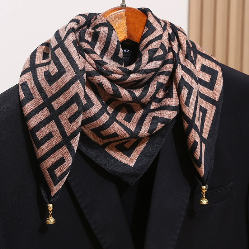 Magnetic Buckle Scarf with Gold Balls view 8