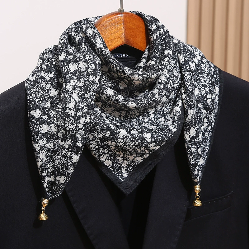 Magnetic Buckle Scarf with Gold Balls view 9