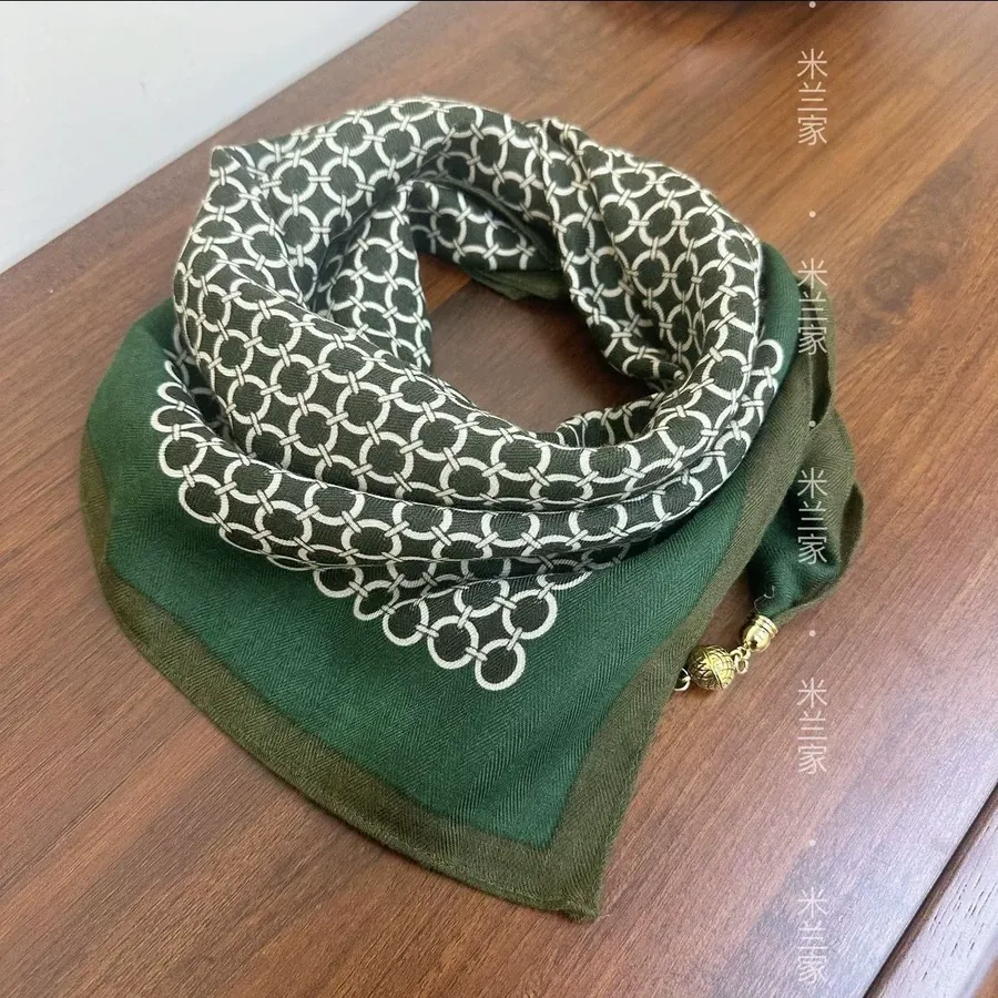 Magnetic Buckle Scarf with Gold Balls view 11