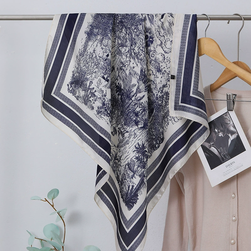 Vintage Print Square Scarf for Women view 4