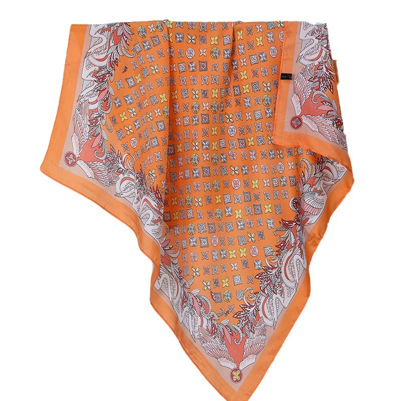Vintage Print Square Scarf for Women view 5