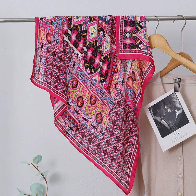 Vintage Print Square Scarf for Women view 7