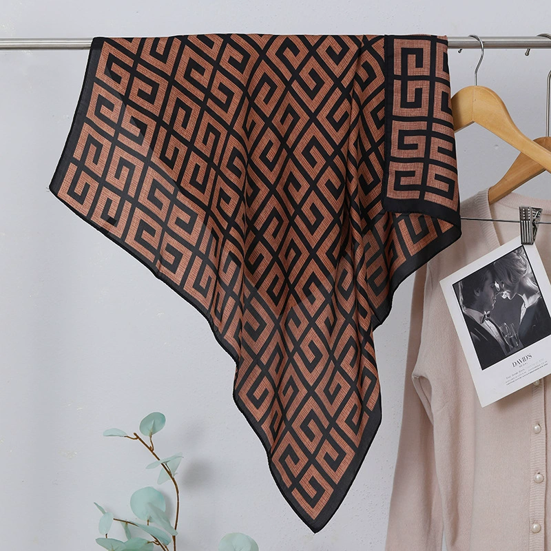 Vintage Print Square Scarf for Women view 10