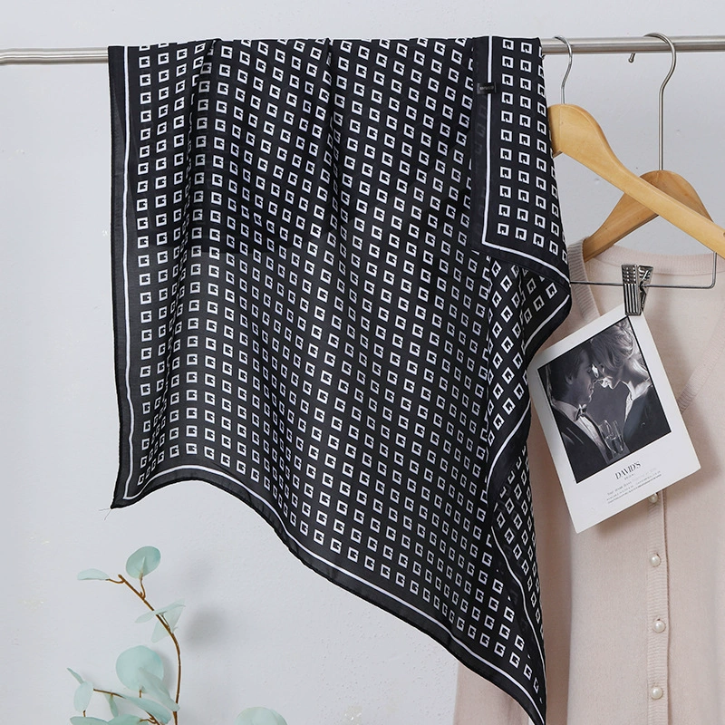 Vintage Print Square Scarf for Women view 12