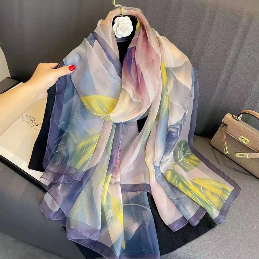 Printed Sheer Beach Wrap Scarf for Women