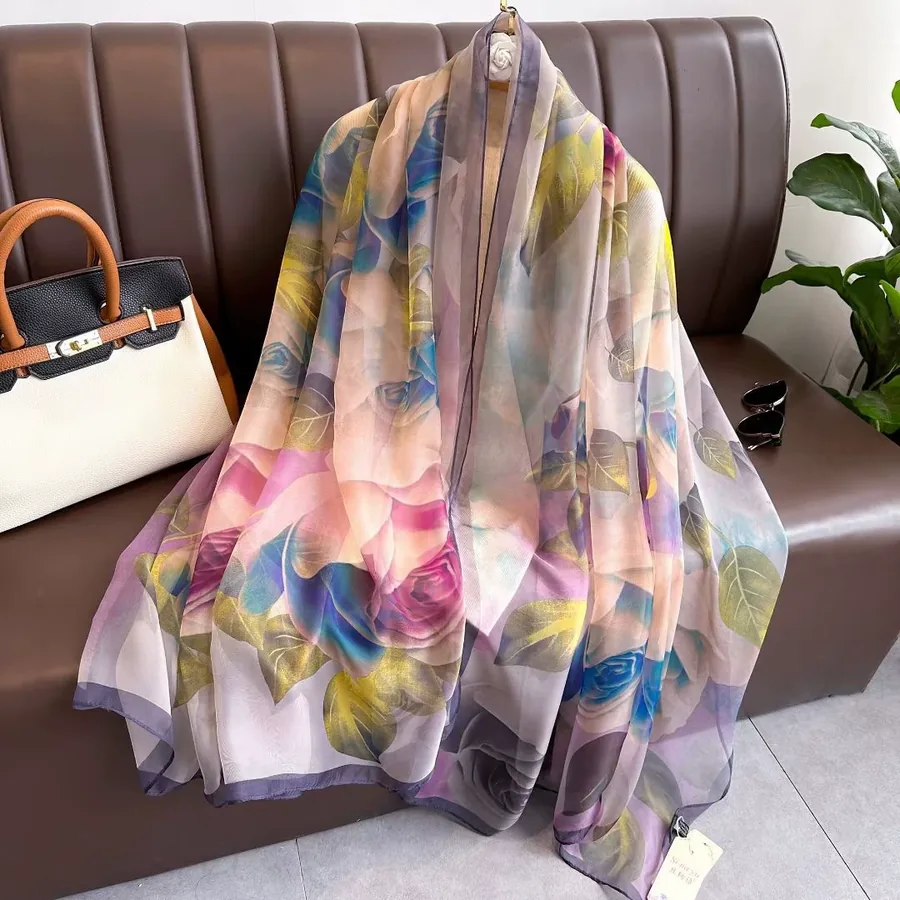 Printed Sheer Beach Wrap Scarf for Women view 4