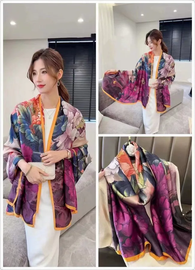 Satin Silk Scarf for Women view 11
