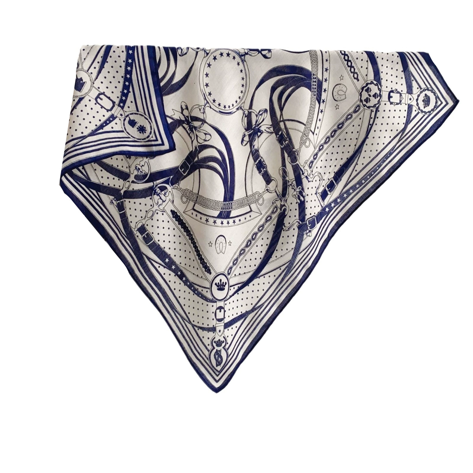 Pañuelo cuadrado de terciopelo de 70 cm con estampado de cadena view 5