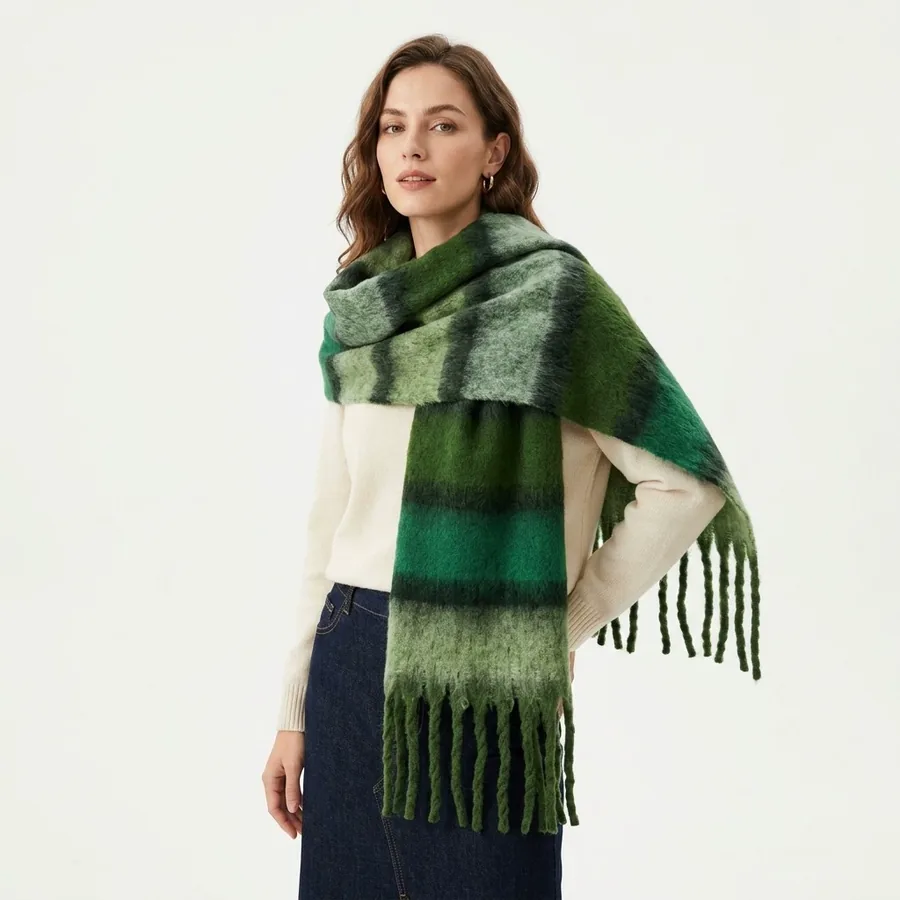 Mohair Striped Scarf