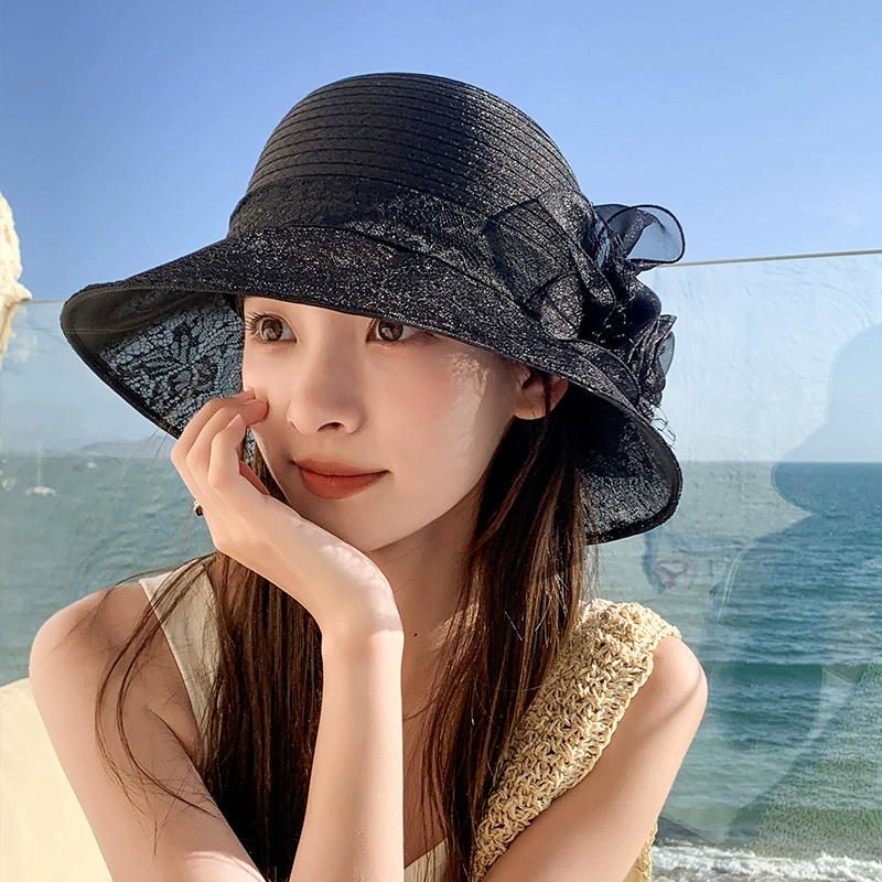 Organza Flower Bucket Hat for Women
