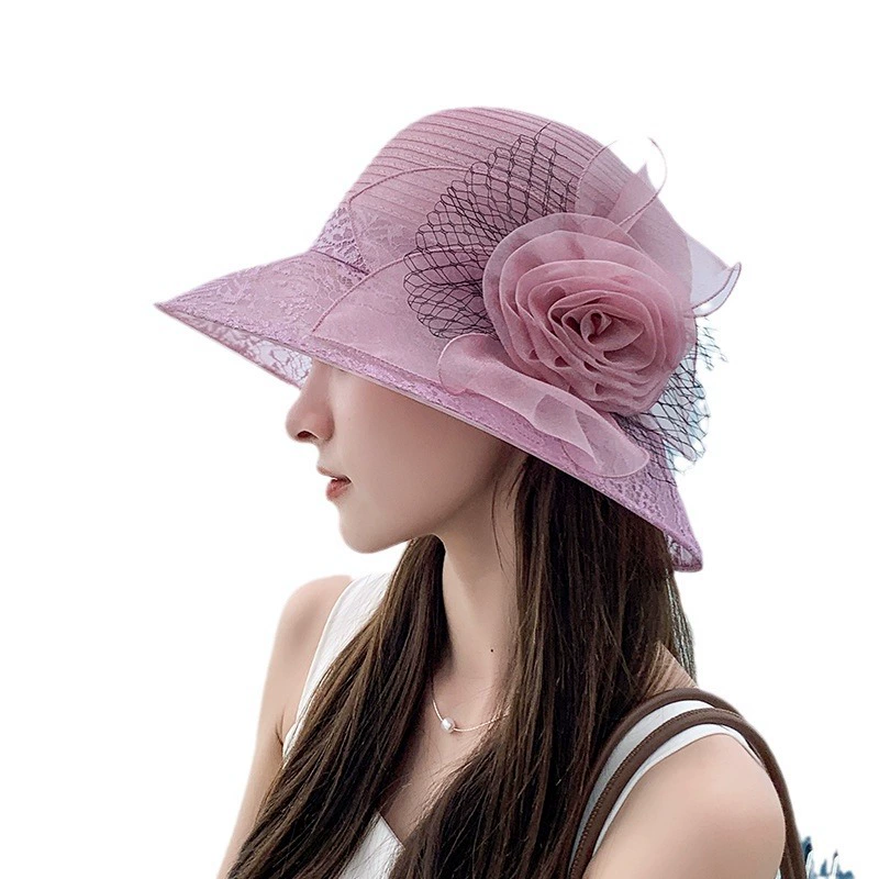 Organza Flower Bucket Hat for Women view 5