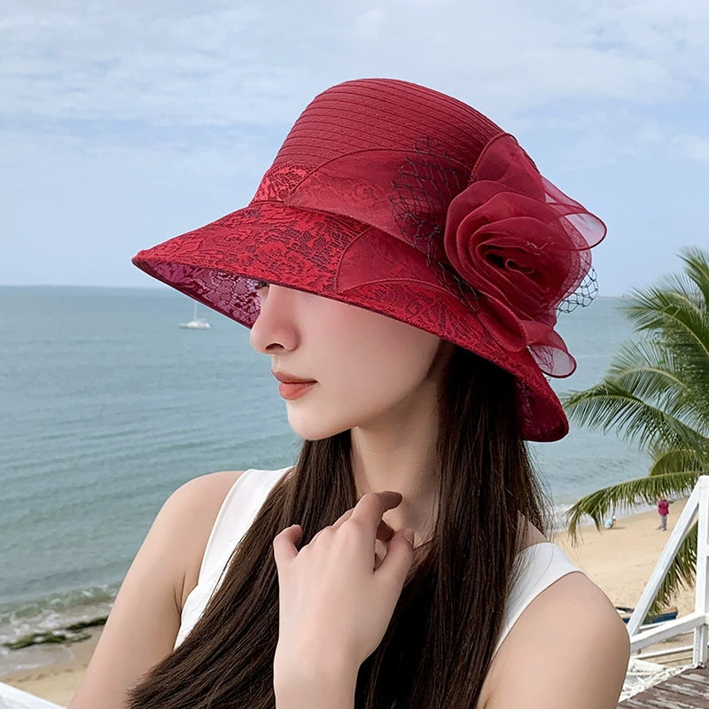 Organza Flower Bucket Hat for Women view 8