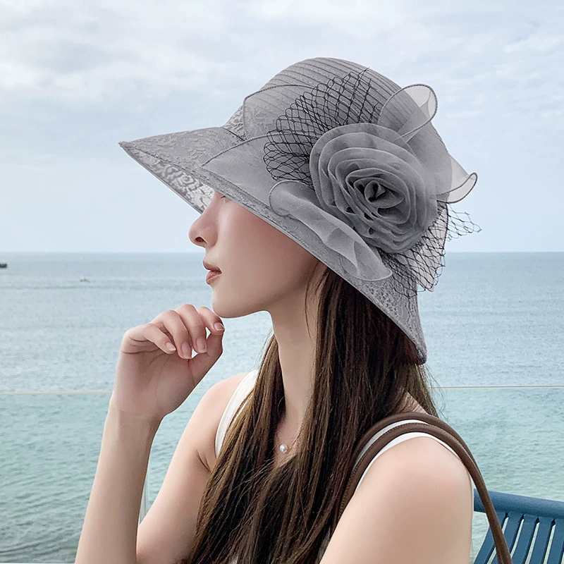 Organza Flower Bucket Hat for Women view 11