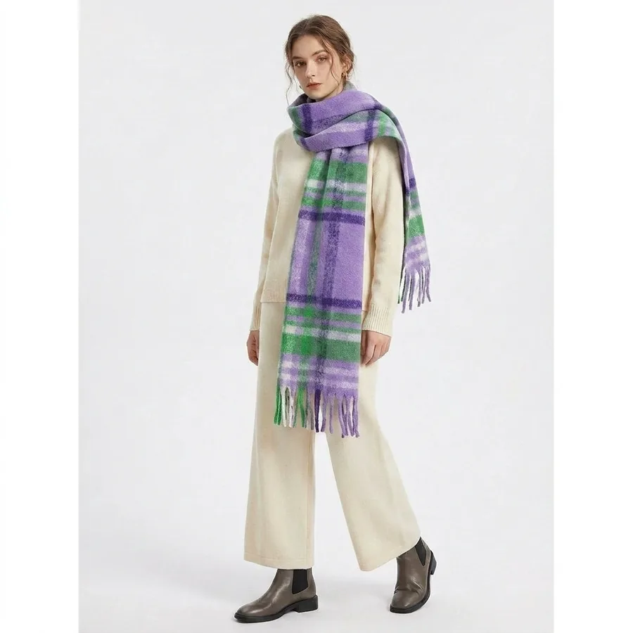 Mohair Plaid Scarf view 2