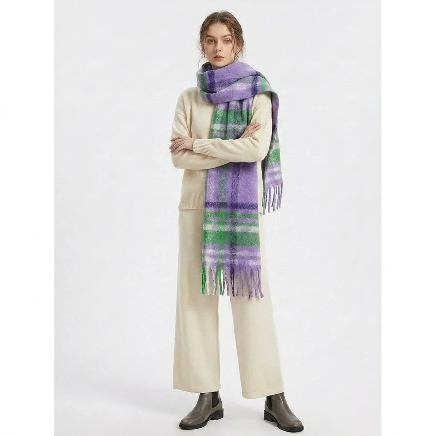 Mohair Plaid Scarf view 3